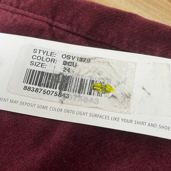 Adriano Goldschmied Women's Velvet Farrah High Rise Skinny Rich Carmine Sz 24R - Picture 8 of 12